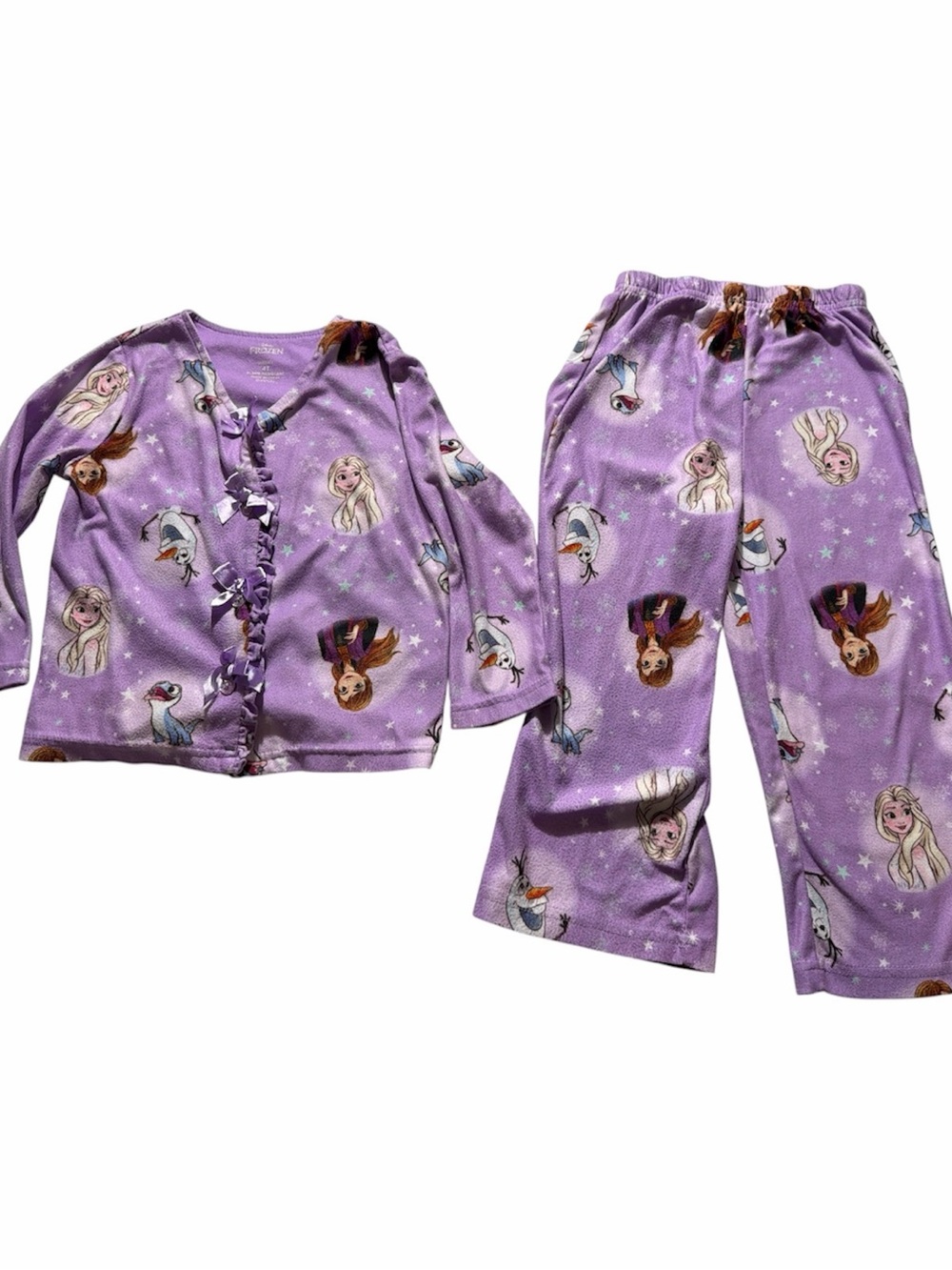 Girls Purple Frozen-Themed Pajama Set sz 4